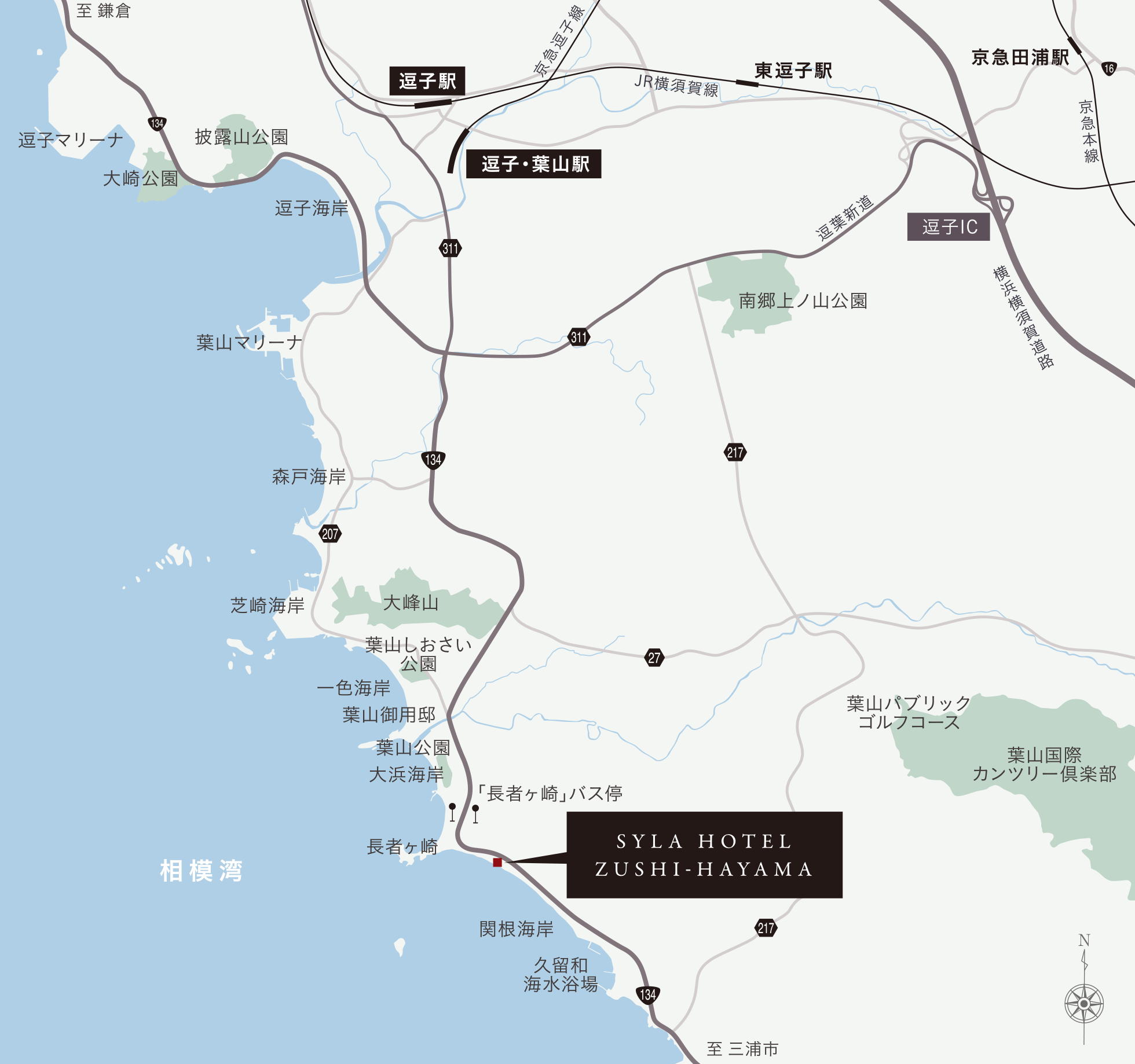 アクセス方法の地図