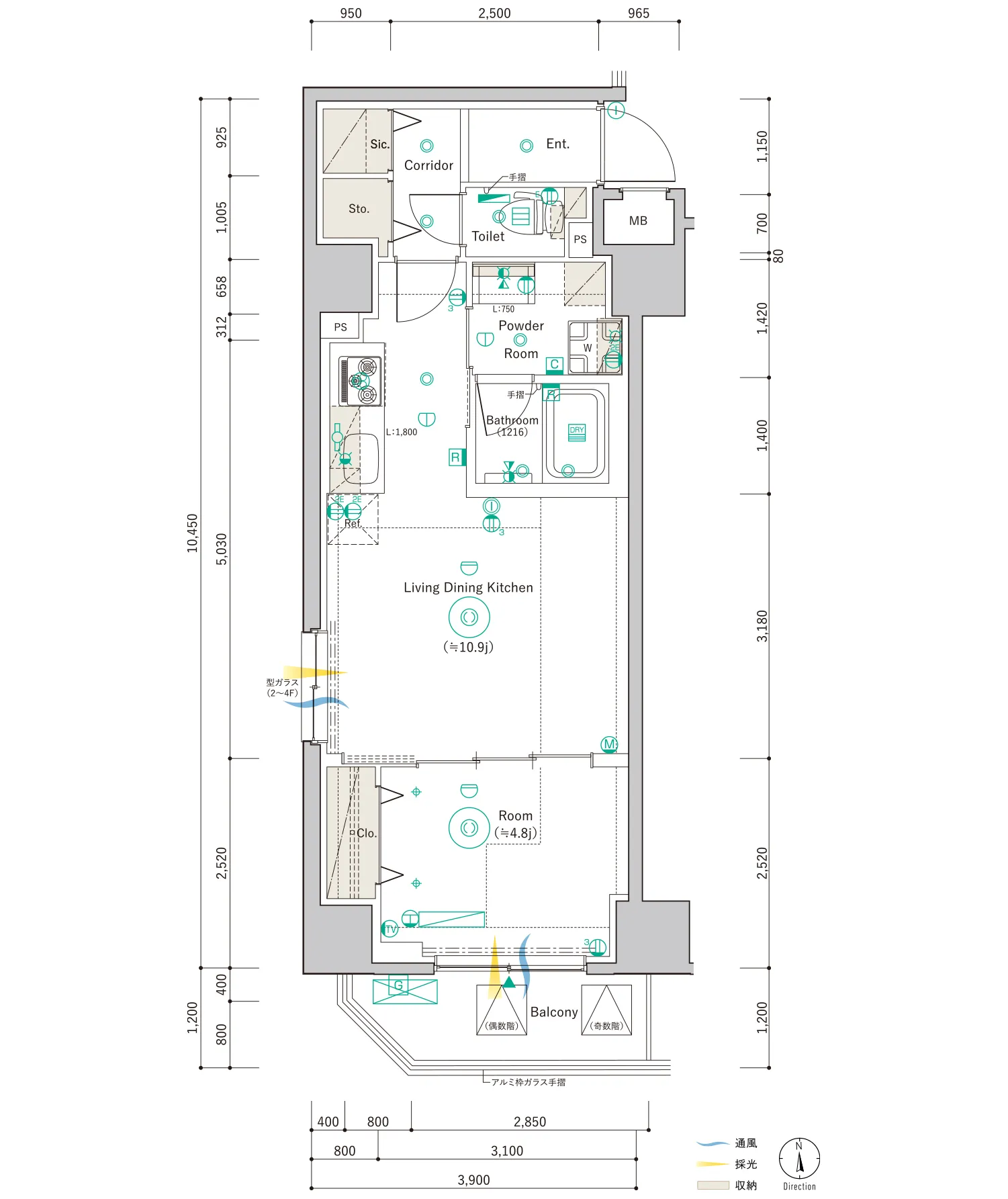 A Typeの間取り図