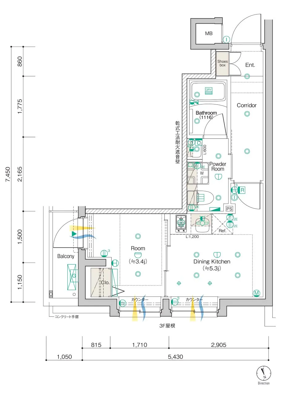J Typeの間取り図