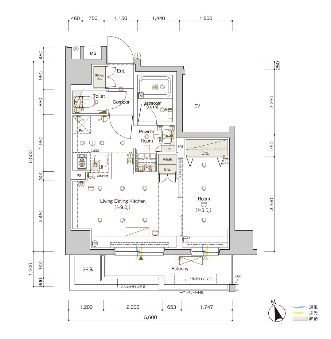 A Typeの間取り図