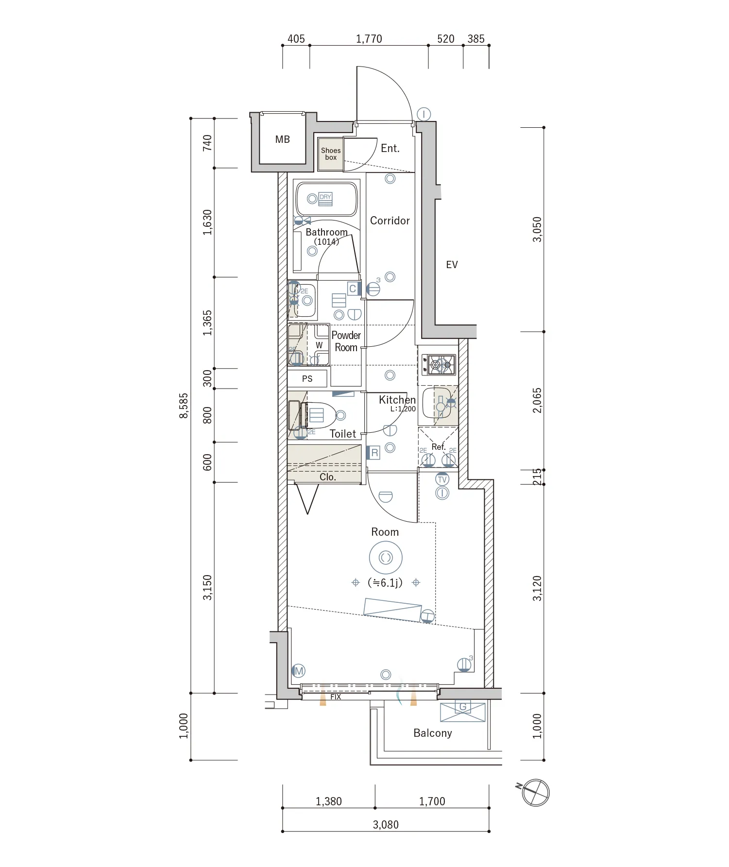 E Typeの間取り図