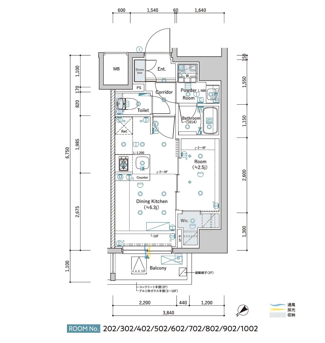 B Typeの間取り図