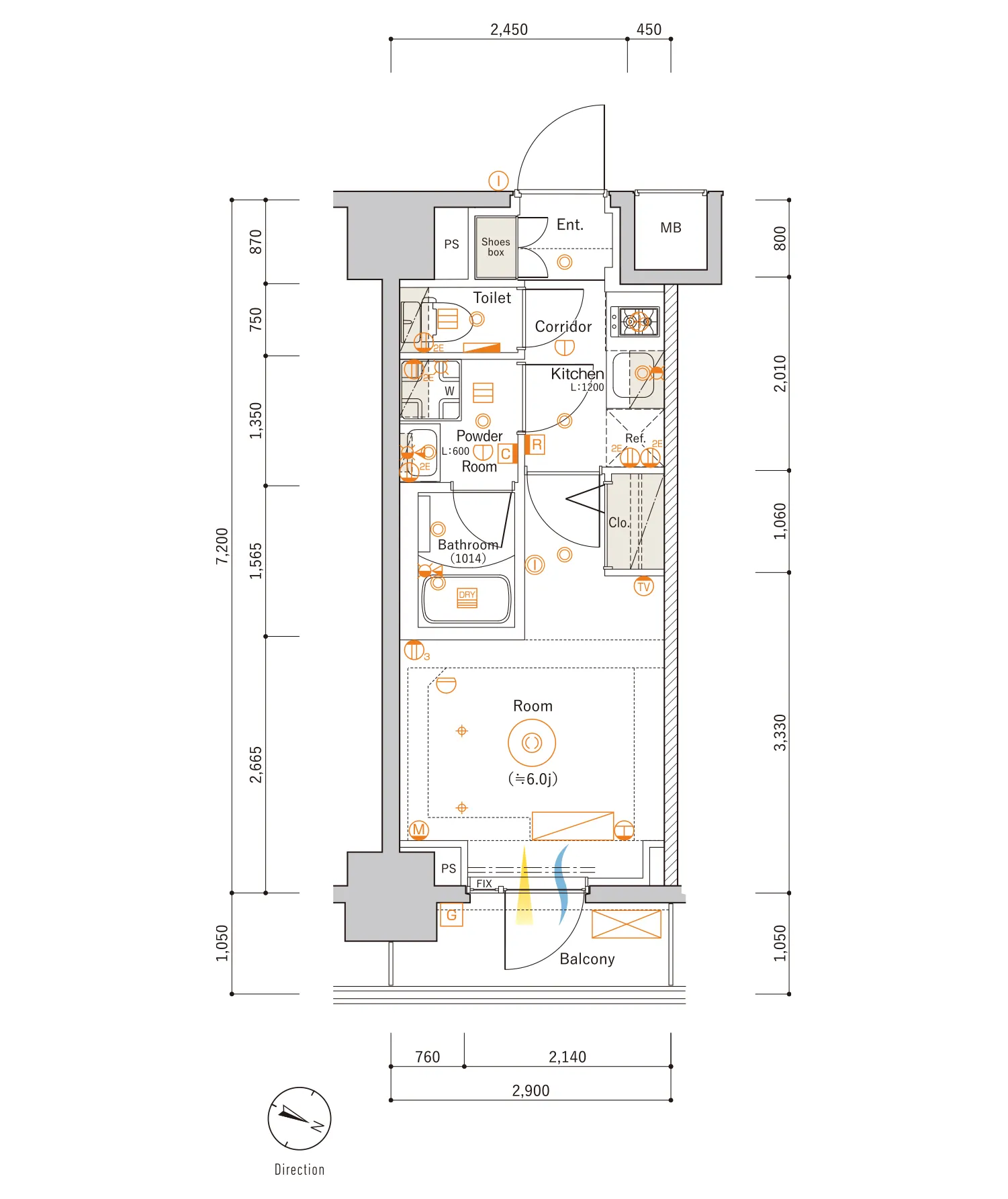 E2 Typeの間取り図