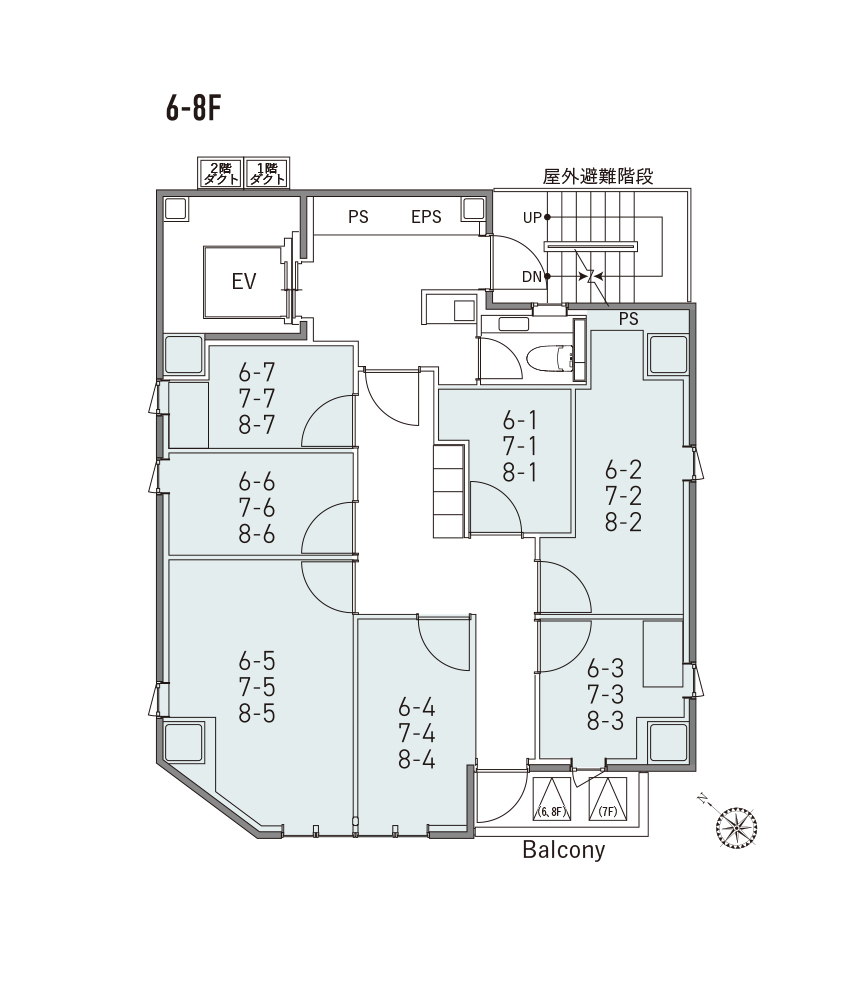6-8F フロアプラン