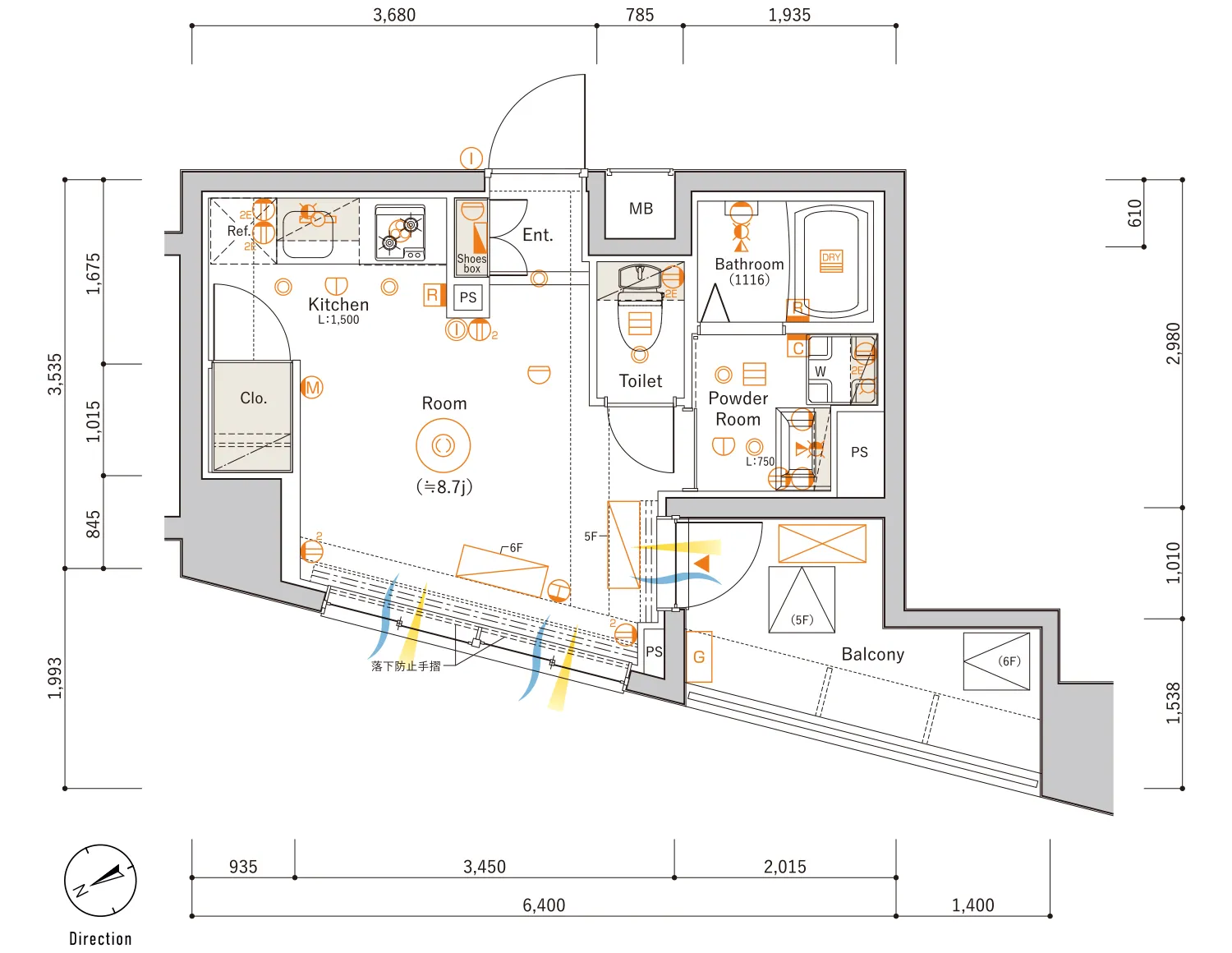 A Typeの間取り図