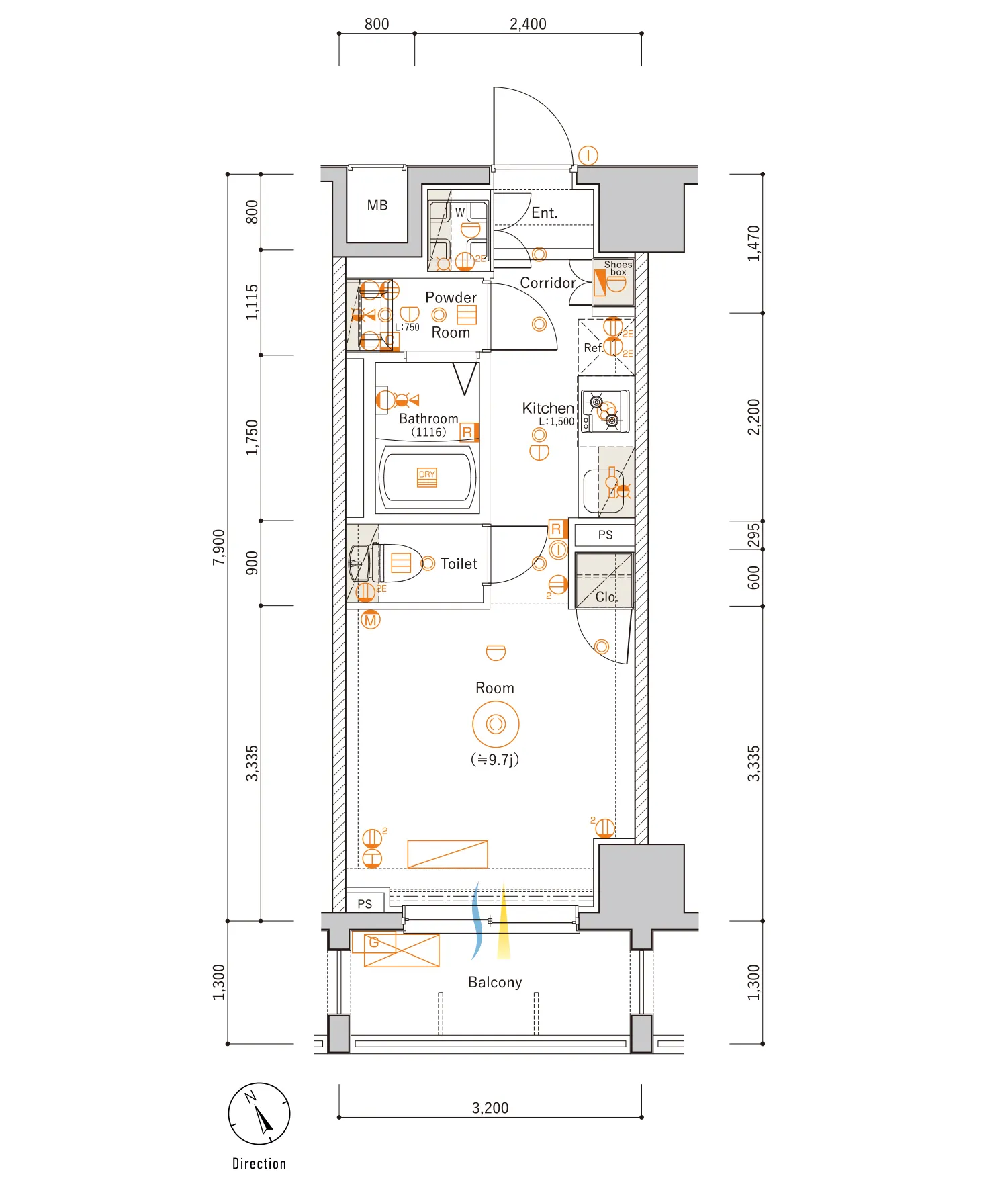 F1 Typeの間取り図