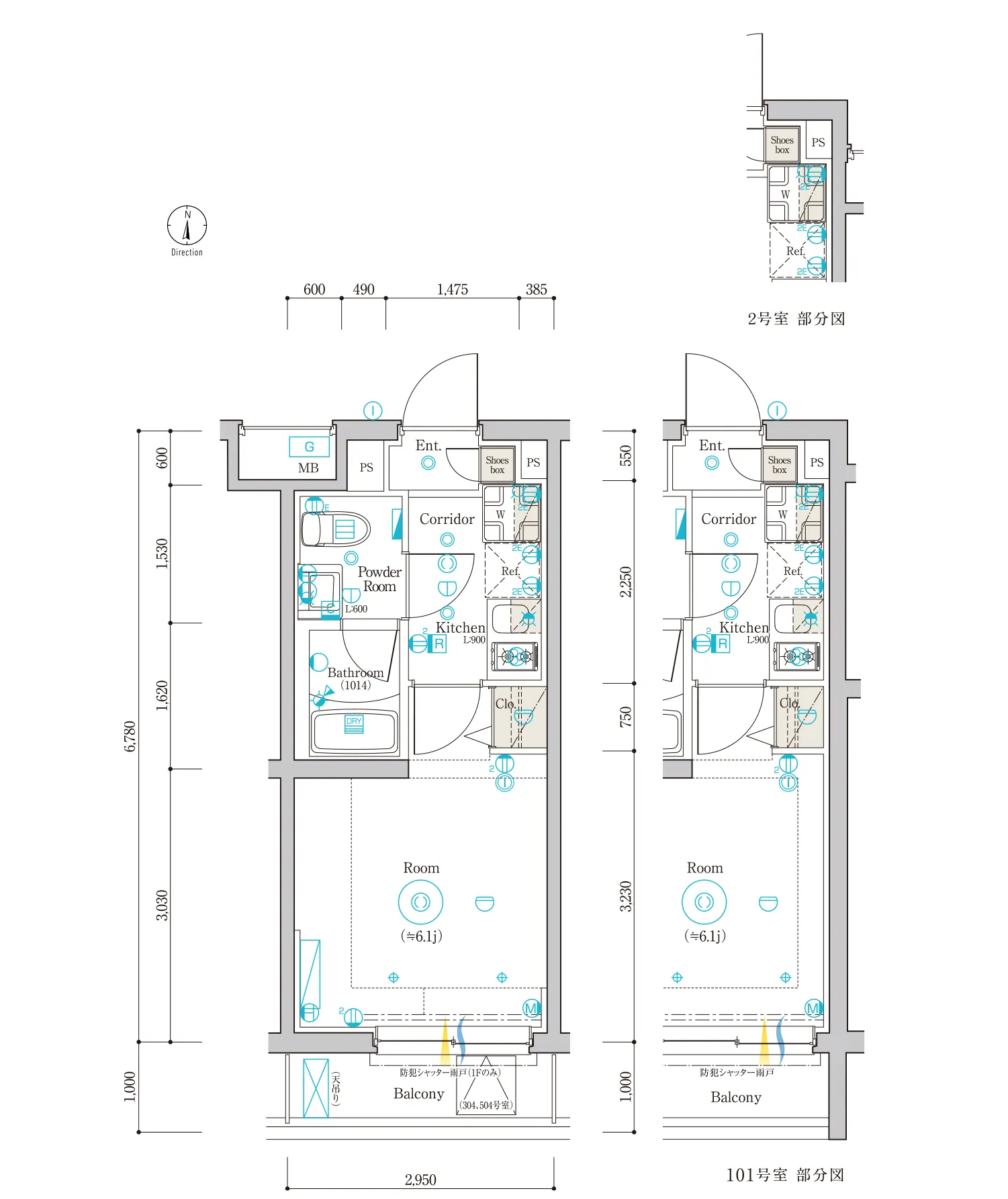B1 Typeの間取り図