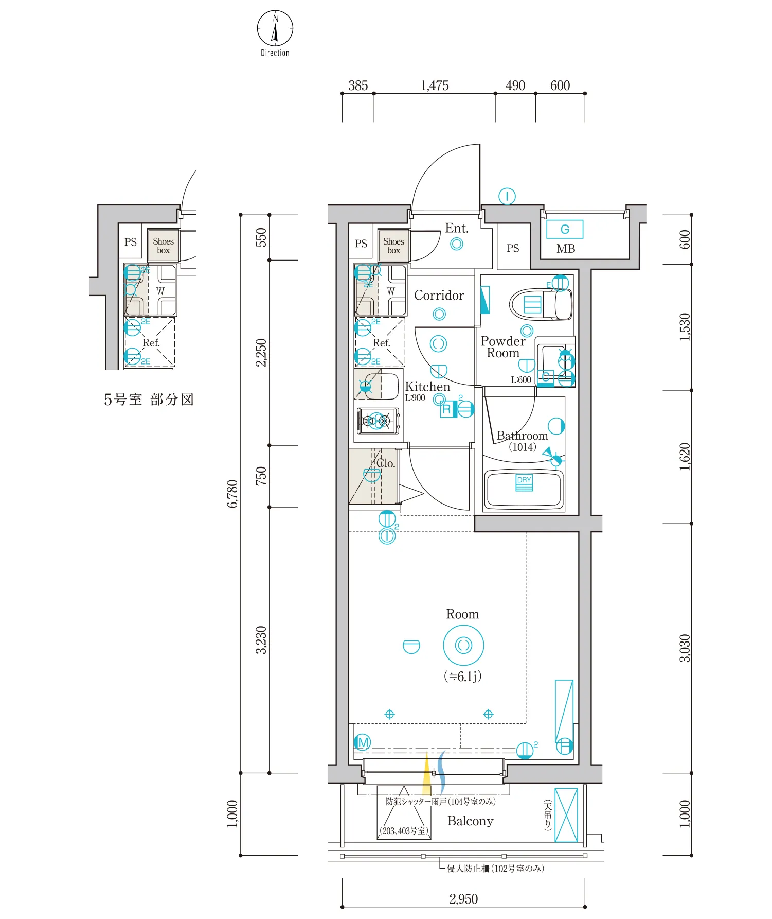 B2 Typeの間取り図