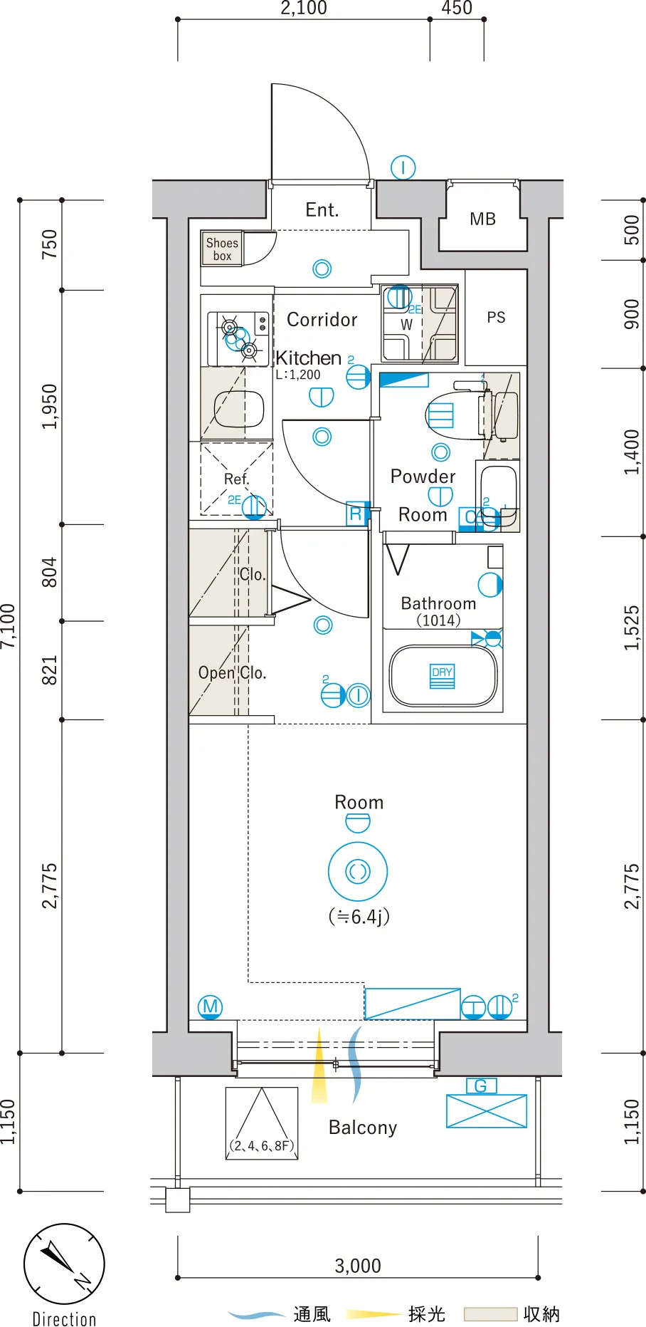 A Typeの間取り図